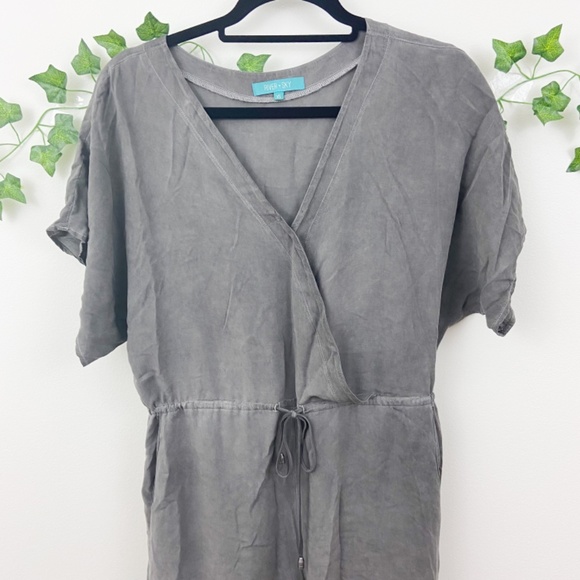 River + Sky grey short sleeve tie waist jumpsuit - Picture 3 of 9